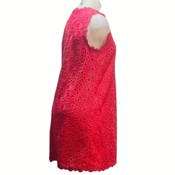 Kate Spade Womens Size 4 Sleeveless Embroidered Lace Sleeveless Eyelet Shift Dre - Picture 3 of 14